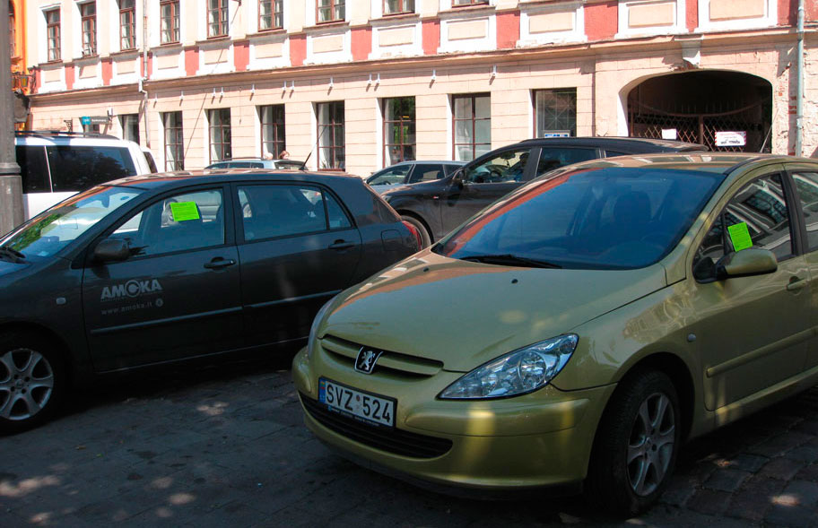 Штраф за неправильную парковку в Каунасе